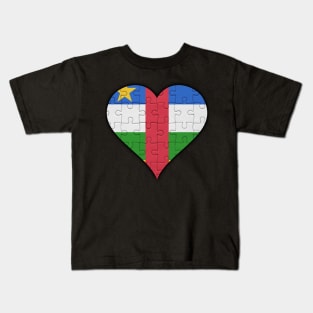 Central African Jigsaw Puzzle Heart Design - Gift for Central African With Central African Republic Roots Kids T-Shirt